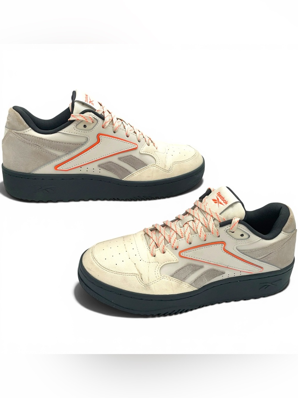 Reebok Men’s Sneakers Size 10 Beige Orange Casual Streetwear Shoes